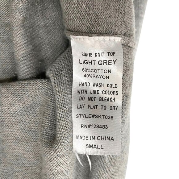 Standard Peoples Project LA Bowie Knit Light Grey Criss Cross Top - Picture 9 of 11